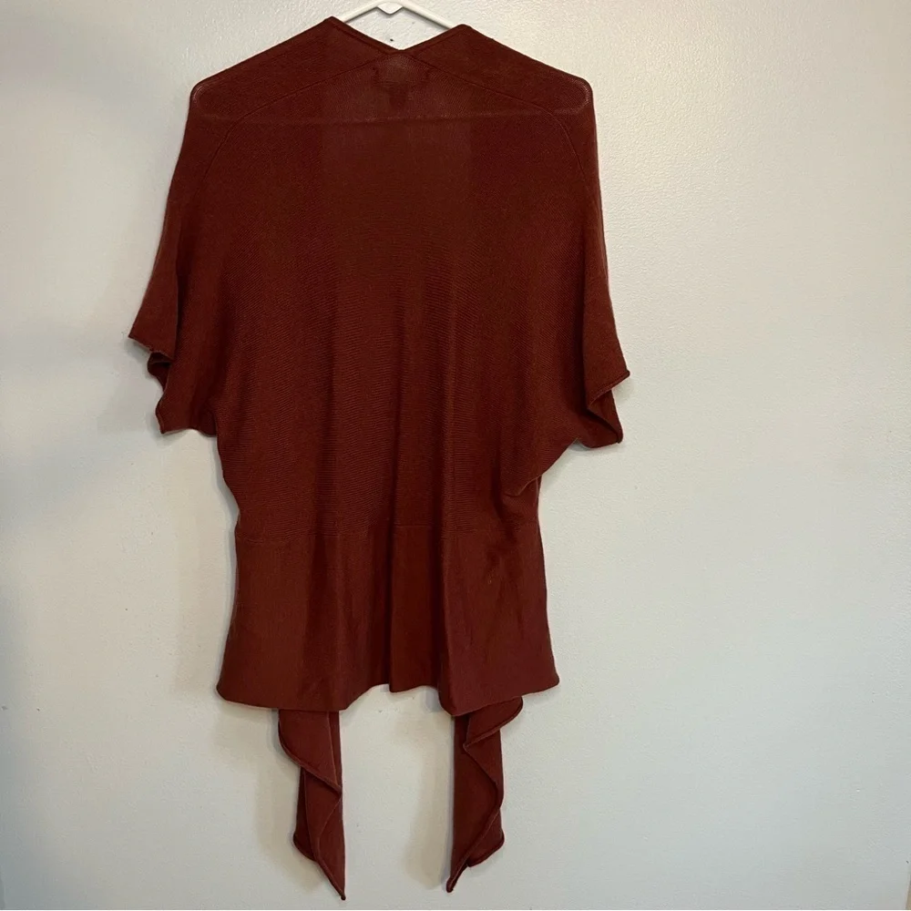 Banana Republic Wool Blend Open Front Cardigan Sz XS Rust Short Sleeve boho fall
